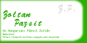 zoltan pazsit business card
