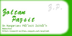 zoltan pazsit business card